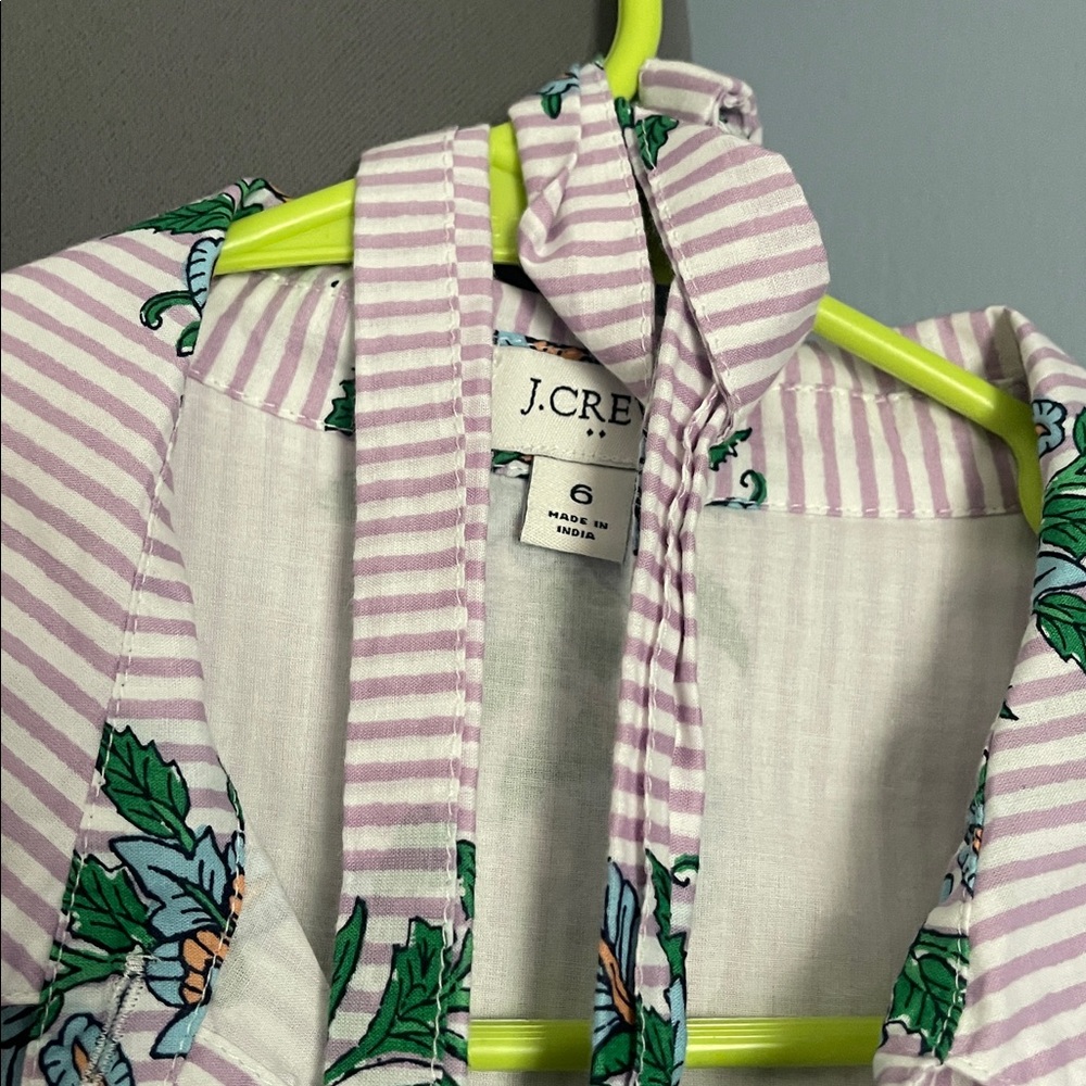 J. Crew Striped Floral Maxi Dress - Pink and Green - Picture 2 of 3